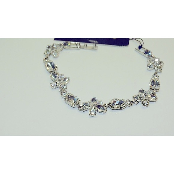 Givenchy Silver-Tone Crystal Floral Bracelet With Box Clasp - Picture 5 of 6